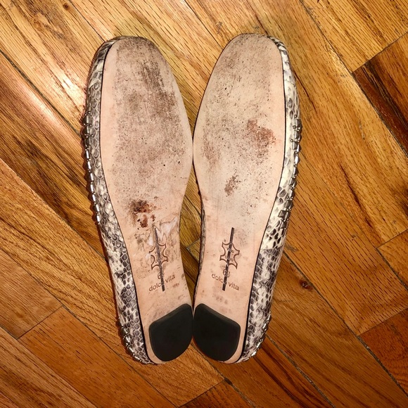 Dolce Vita Snakeskin flat ballet slippers with silver studs size 6.5 - Picture 8 of 9